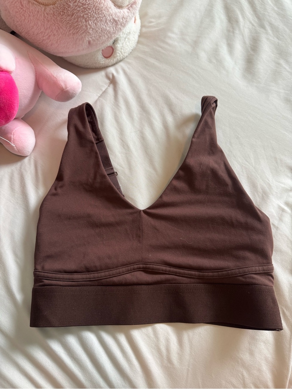 Fabletics Brown V-Neck Wireless Sports Bralette